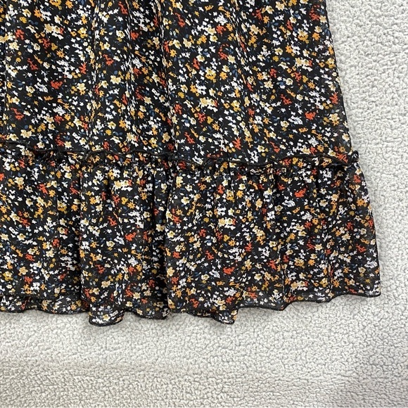 Manydress Floral Ruffle Dress Womens Size XL V Neck Sheer Sleeve - Picture 6 of 8